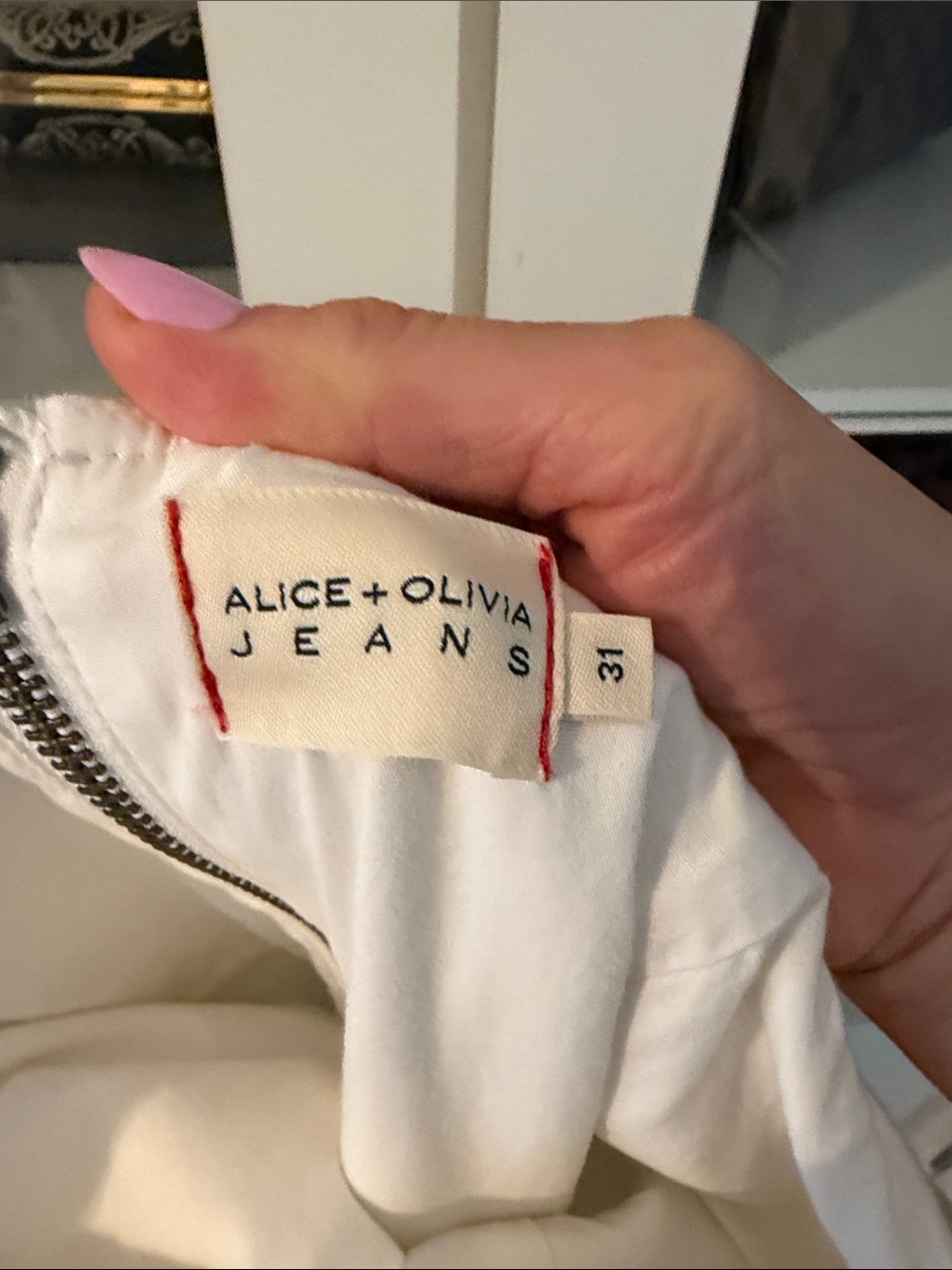 Alice + Olivia White Denim Wide-Leg Jumpsuit - Picture 4 of 7